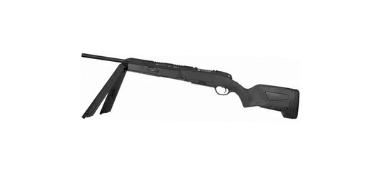 ASG STEYR SCOUT sniper rifle with folding bipod and black synthetic stock