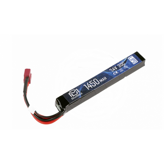 BLUEMAX airsoft LiPo battery 7.4v 1450mAh slim stick with Deans connector for airsoft AEGs