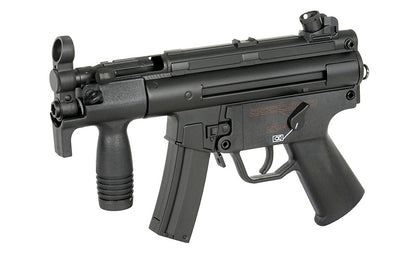 CYMA MP5K airsoft gun AEG in black compact replica with vertical foregrip and magazine