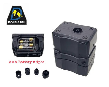 DOUBLE BELL AUTO MAG black accessory with AAA battery compartment and multiple small attachments