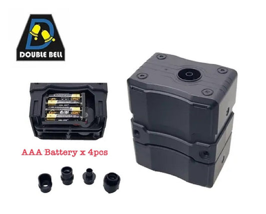 DOUBLE BELL AUTO MAG black accessory with AAA battery compartment and multiple small attachments