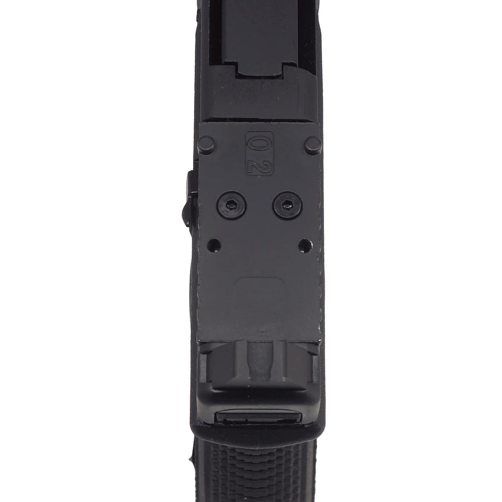 E&C G17 Gen 3 GBB airsoft pistol top view showing detailed features and design.