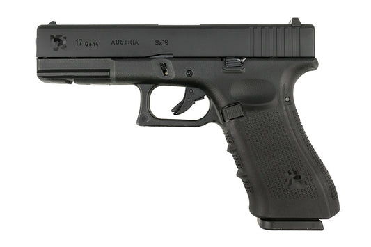 E&C EC G17 GEN4 black semi-automatic pistol with textured grip and 9x19 caliber
