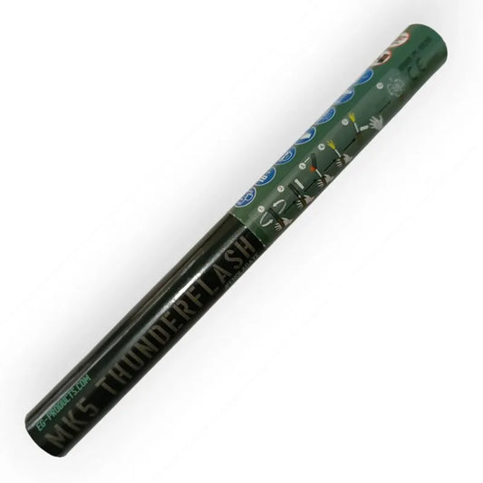 Enola Gaye Mk5 grenade consumable smoke flare in green and black with safety instructions and branding