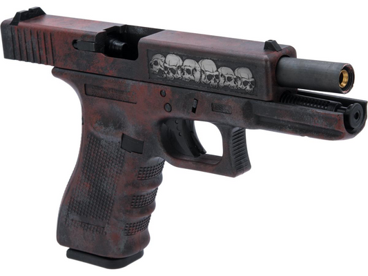 Elite force g17 cerakote gbb airsoft gun with skull design and dark red black finish by ELITEFORCE