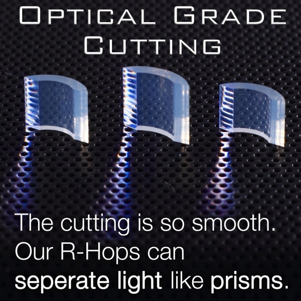 Elvish Tac R-Hop for PDI inner barrel with optical grade cutting, showcasing smooth, precise edges