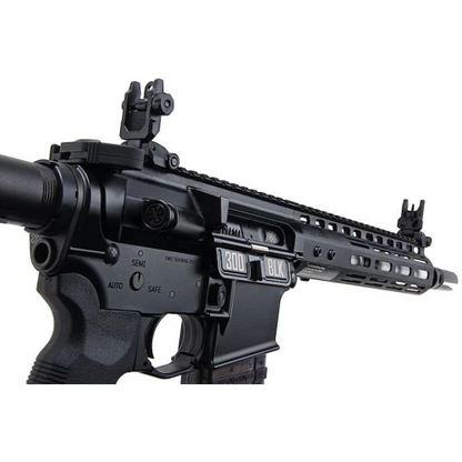 EMG NOVESKE N4 black AR platform rifle with MLOK handguard flip sights and textured pistol grip