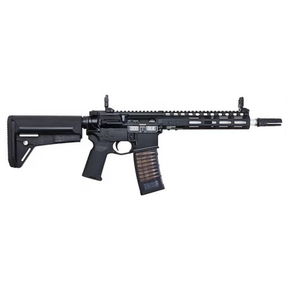 EMG NOVESKE N4 black AR style rifle replica with adjustable stock clear magazine and MLOK handguard