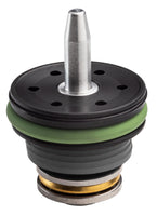 Close-up of FPS SOFTAIR PISTON HEAD TPAA airsoft piston head with metal tip and rubber seals
