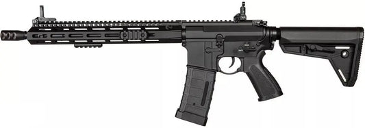 Fusil airsoft TTI 059M AEG DOUBLE BELL noir avec crosse réglable et chargeur amovible