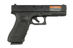 E&C black G17 gen 4 gbb airsoft pistol with textured grip and realistic slide design
