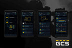 Interface mobile de GATE PULSAR D montrant le tableau de bord et les réglages détaillés du contrôle interne