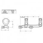 HOLY WARRIOR Scope Mount design diagram with measurements for AR-15 compatibility