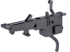 MATRIX internal metal trigger assembly for airsoft VSR-10 trigger upgrade showing sear spring and curved trigger