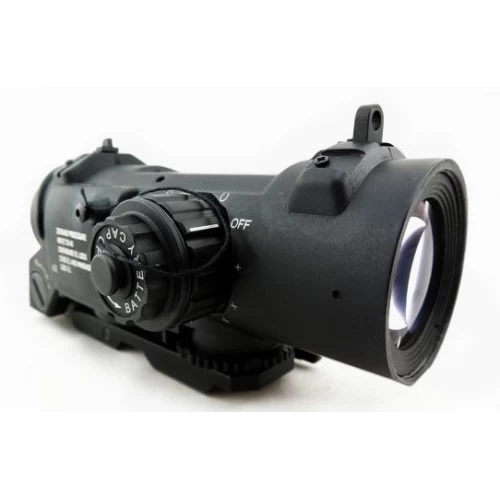 G&G ELCAN 4X black tactical scope accessory with adjustment knobs and mounting rail