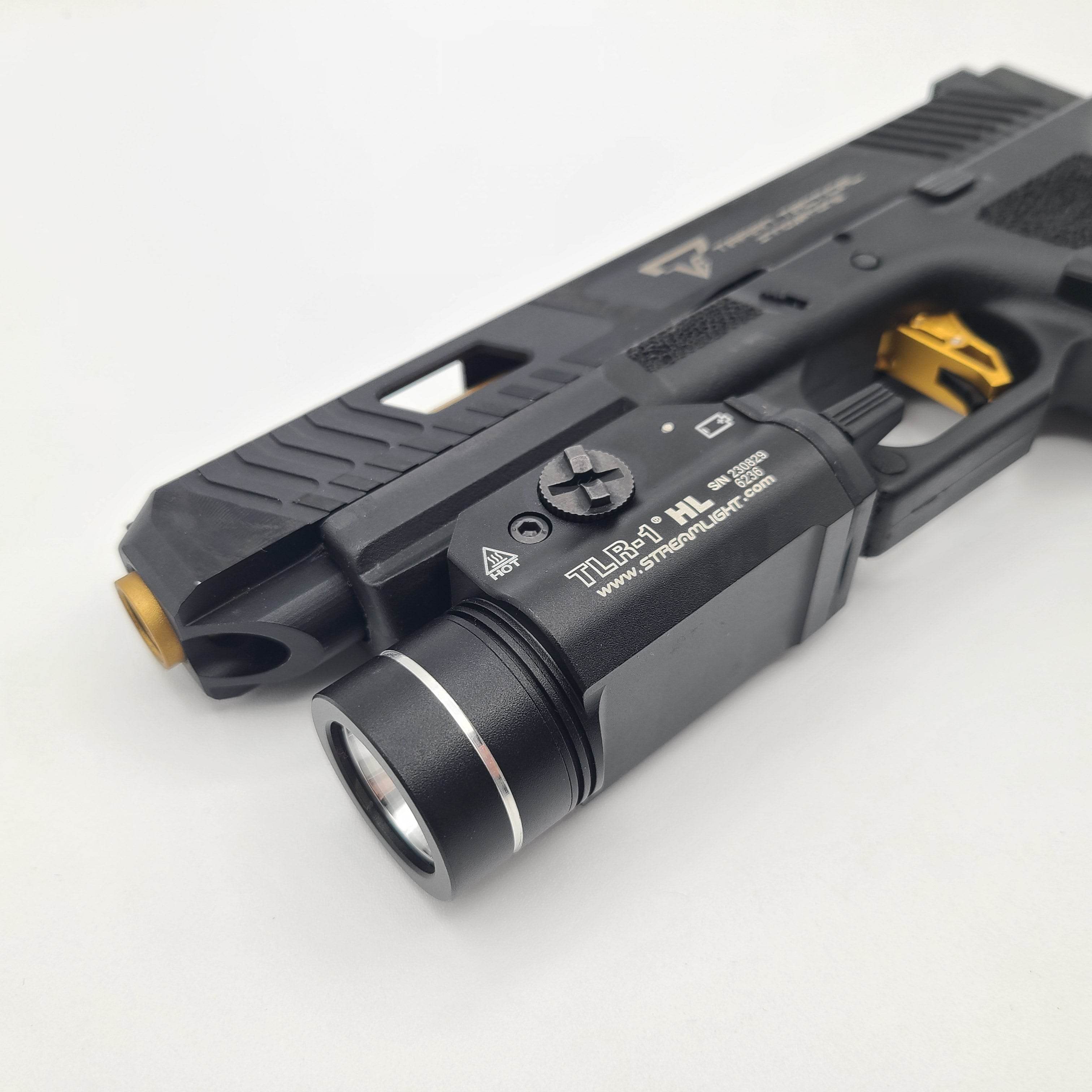 Army Armament Glock A34 Airsoft with TLR-1 HL Tactical Light for Enhanced Performance