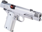 AW CUSTOM Hitman 1911 Airsoft Pistol in Silver with Enhanced Barrel and Grip Texturing