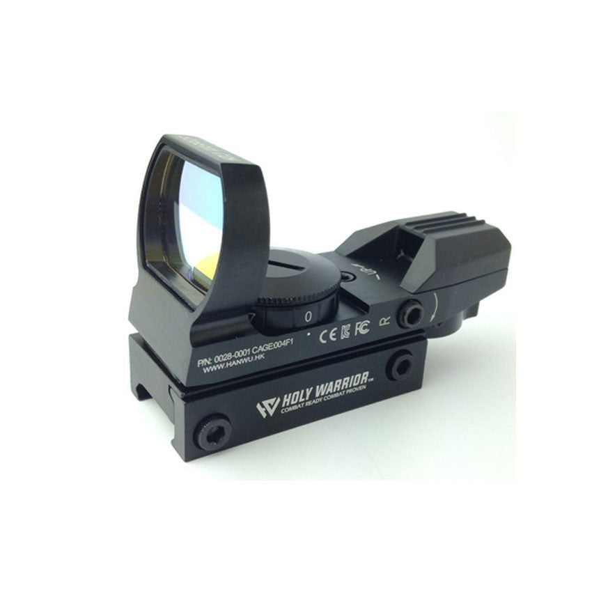 Holy Warrior airsoft red dot sight with adjustable brightness for precise aiming in airsoft games