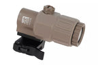 Holy Warrior G33 PT tan magnifier with adjustable mount for improved aiming precision