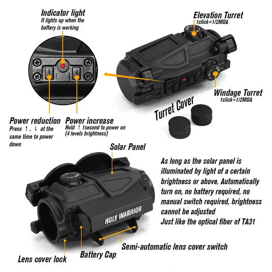 HOLY WARRIOR HWO-SX BK RED DOT AIRSOFT