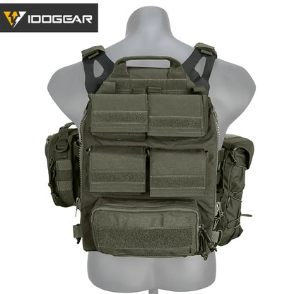 Vêtement tactique IDOGEAR chesplate jpc2 vert avec multiples poches et sangles ajustables