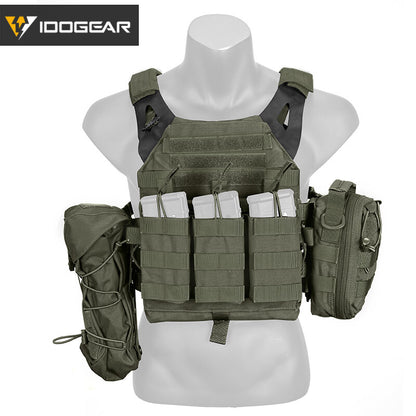 Gilet tactique vert olive avec poches multiples chesplate jpc2 de la marque IDOGEAR