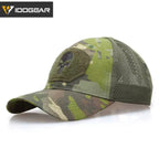 IDOGEAR Punisher cap in camo design with mesh back for breathability and comfort