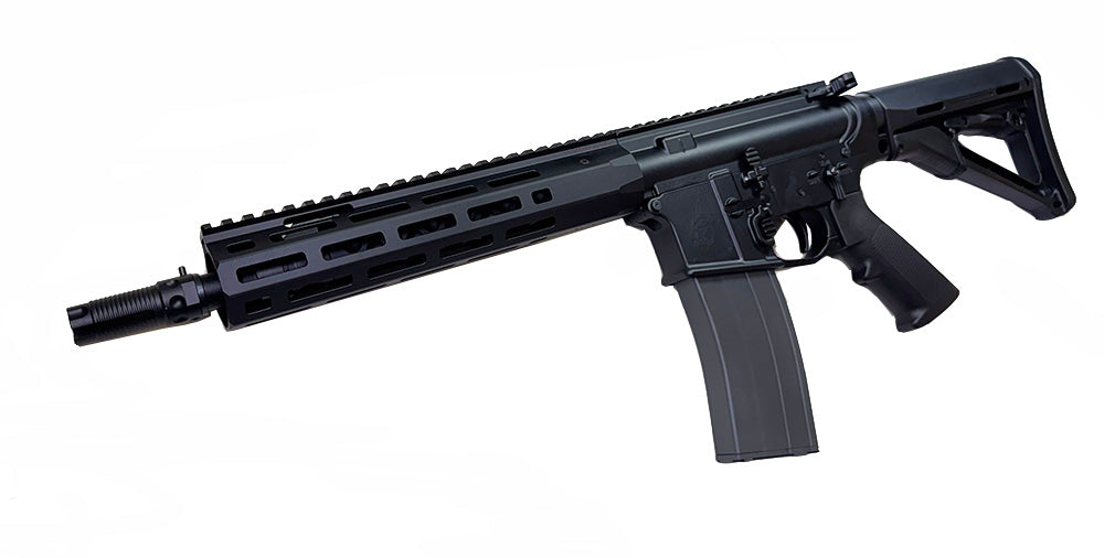 Réplique airsoft noire kac ks-3 gbb de WELL PRO type GBBR avec poignée ergonomique et crosse réglable