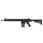 G&G KNIGHTARMS SR25 AEG AIRSOFT rifle with black adjustable stock and extended handguard