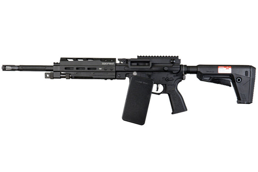 KRYTAC Trident LMG for sale black AEG light machine gun replica with box magazine and adjustable stock