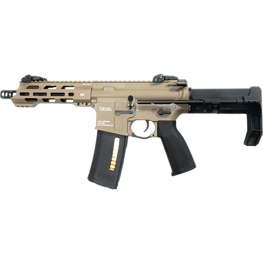 Réplique airsoft kwa vm4 AEG couleur tan avec crosse ajustable et chargeur transparent