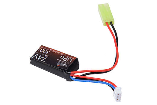 LANCER TACTICAL Lancer Tactical LiPo 7.4V airsoft battery 300mAh compact pack with Tamiya and JST connectors