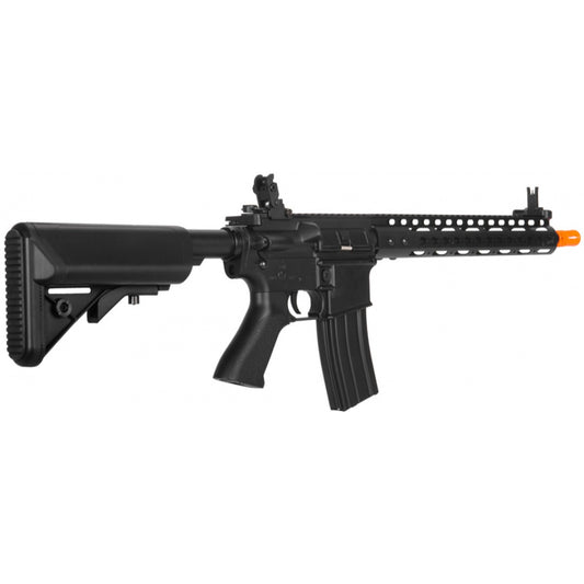 Lancer Tactical M4 LT-14C airsoft rifle black AEG with adjustable stock MLOK handguard and orange tip