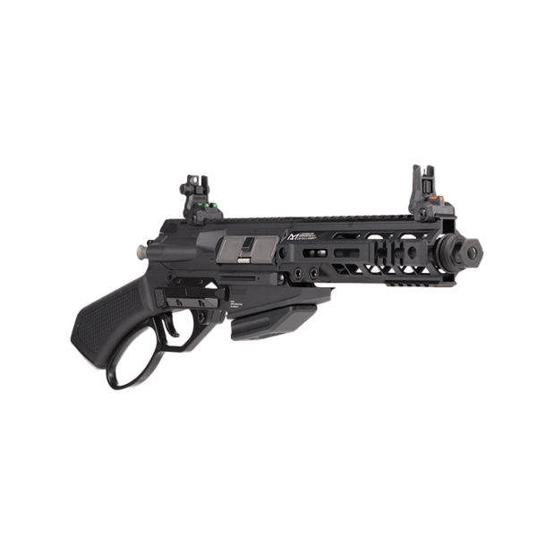 G&G levar 7 sniper rifle in black with tactical rail and iron sights