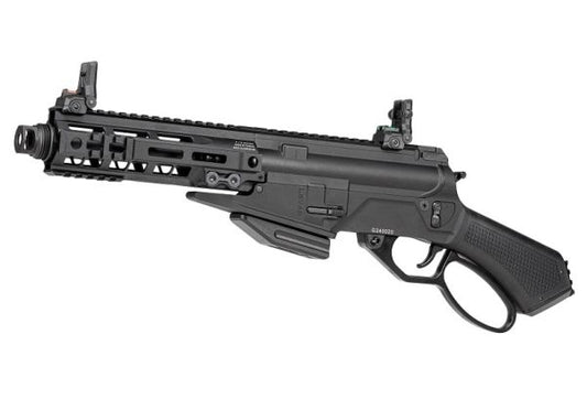 G&G levar 7 sniper rifle in black with tactical rail and iron sights for precision shooting