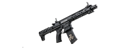 G&G M4 AEG AIRSOFT gun in black with tactical rail system and adjustable stock