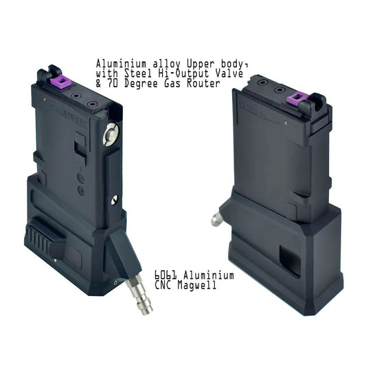 Army Armament CHARGEUR M4 HPA ADAPTOR black aluminum alloy upper body with steel valve