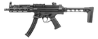 G&G MP5 R5 AEG AIRSOFT gun with black compact design and foldable stock