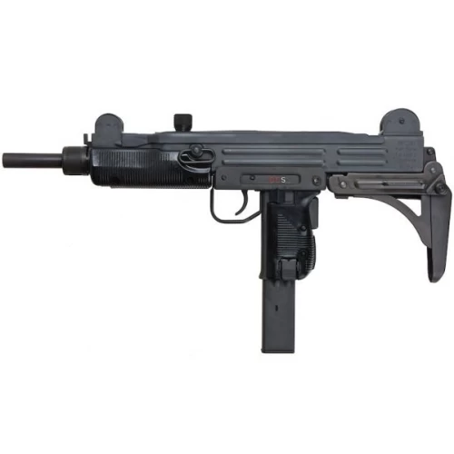 Black NORTHEAST Uzi gbb submachine gun with folding stock and extended magazine