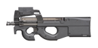 G&G P90 AEG AIRSOFT gun black compact design with integrated top rail and ergonomic grip