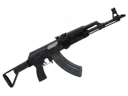 REAL SWORD AK AEG AIRSOFT rifle in black with folding stock and curved magazine
