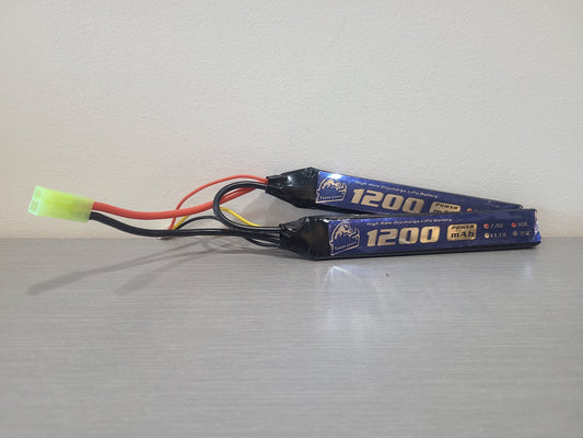 YOWOO POWER BATTERIE LI-PO 7.4v 1200 mAh TAMIYA 2 BÂTONS - DISTRICT AIRSOFT