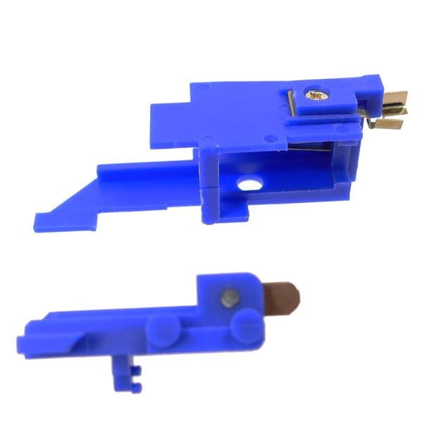 SHS trigger switch V3 AEG in blue plastic, designed for airsoft gearbox compatibility