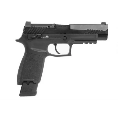Black SIG SAUER pistol model for sig sauer airsoft with textured grip and tactical rail
