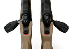 SILVERBACK TAC-41P sniper rifle top view showing tan bolt handles Picatinny rails and safeties