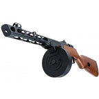SNOW WOLF PPSH BLOWBACK REAL WOOD AEG AIRSOFT rifle with wooden stock and drum magazine