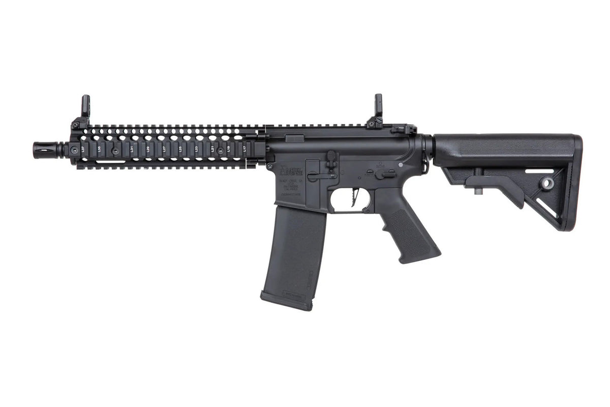 Fusil AEG Specna Arms e19 noir avec crosse réglable et rail picatinny