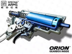 Specna Arms E07 Edge Light Ops for sale AEG internal Orion gearbox showing blue cylinder spring gears and trigger