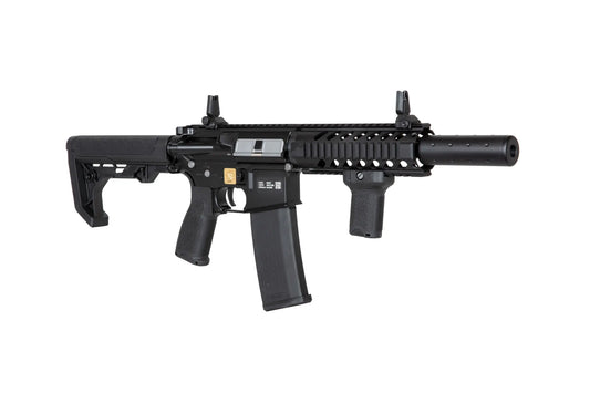 Fusil AEG airsoft SPECNAARMS a11 edge noir avec crosse ajustable et canon raccourci