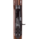 Top view of SPRINGFIELD M1 CO2 GBB AIRSOFT rifle chamber and bolt assembly with wood stock